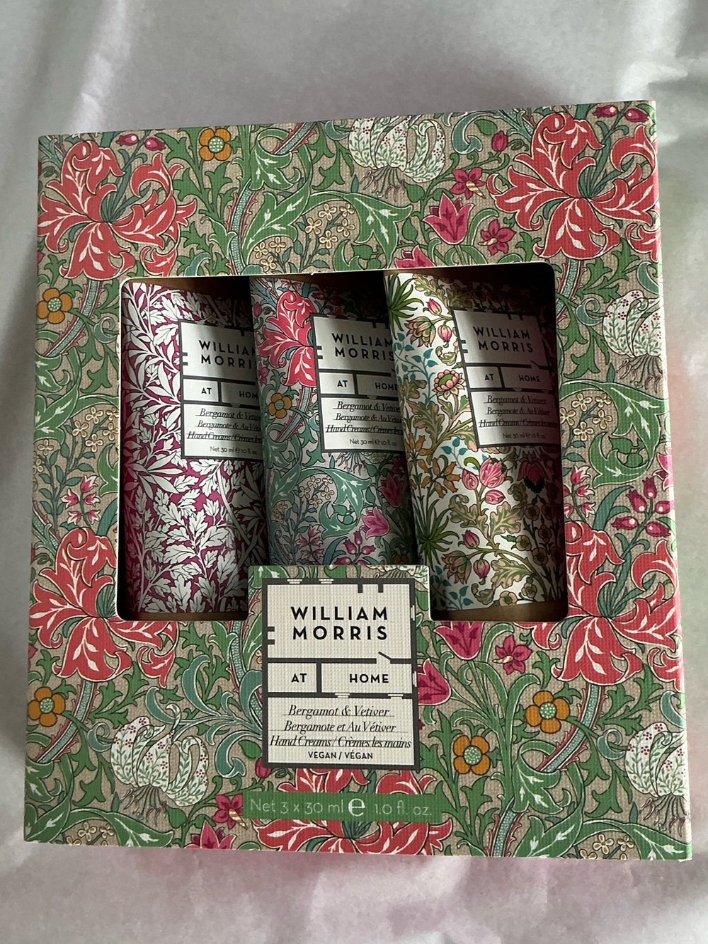 William Morris At Home Hand Cream Trio — Pink & Green Floral Set
